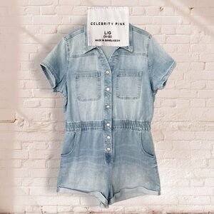 Celebrity Pink Denim Short Sleeve Romper
